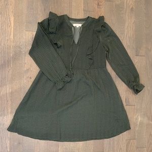 LOFT Textured Ruffle Swing Dress